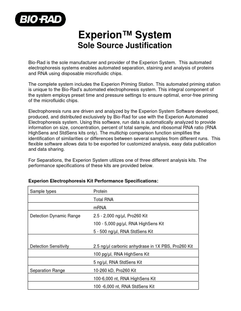 Experion System Sole Source Justification | PDF | Science & Mathematics