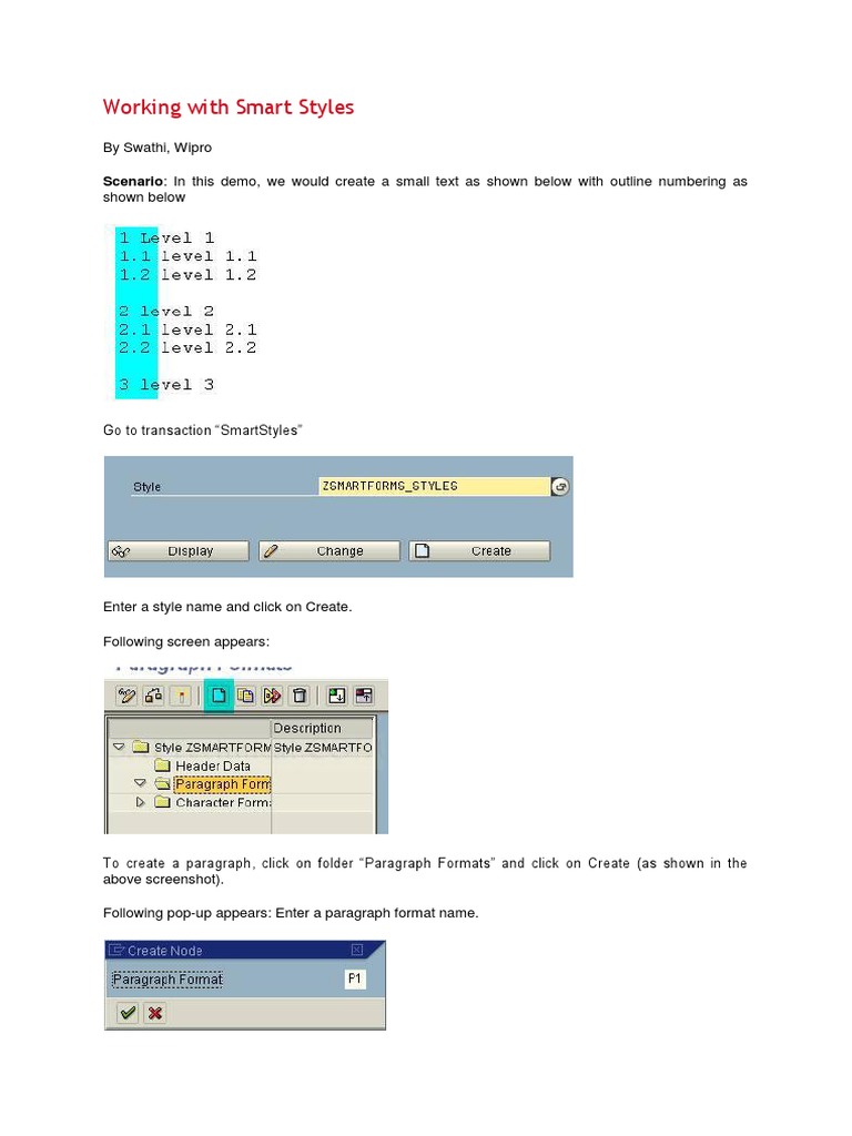 Creating Paragraph Formats in SmartStyles | PDF | Computers