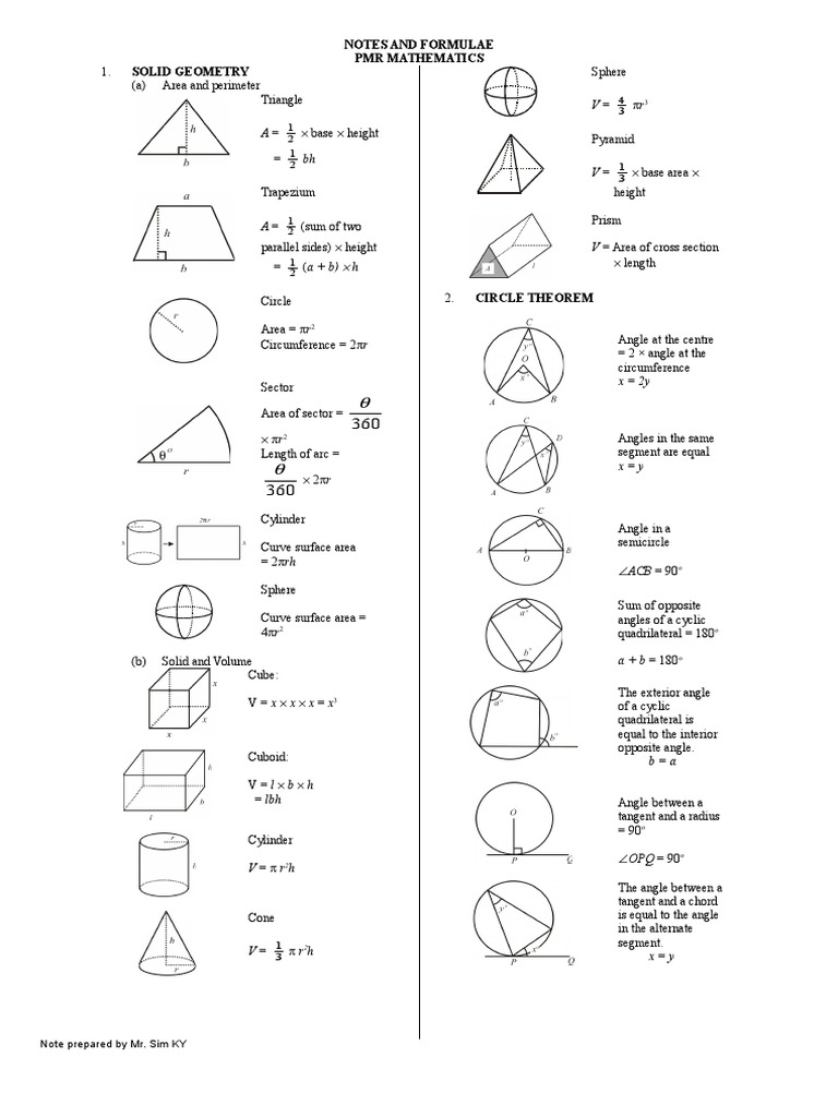 Maths PMR Form 3 Note | PDF | Teaching Methods & Materials