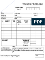 Container Packing List 