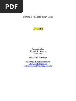 Forensic Anthropology Case Report