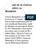 93 de Ani de La Unirea Basarabiei Cu România