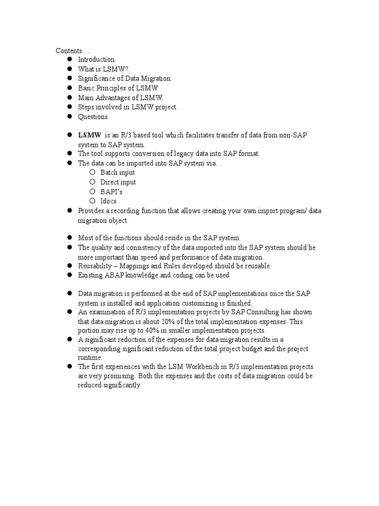 LSMW Data Migration Guide for SAP | PDF