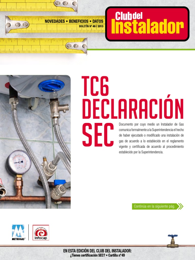 Declaración TC6 para Instalaciones de Gas | PDF | Tecnología