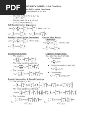Differential Equations Cheat Sheet