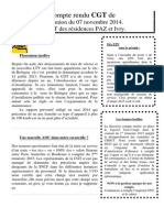 Compte rendu CGT de La réunion du 07 novembre 2014. CHSCT TRACTION des résidences PAZ et Ivry.