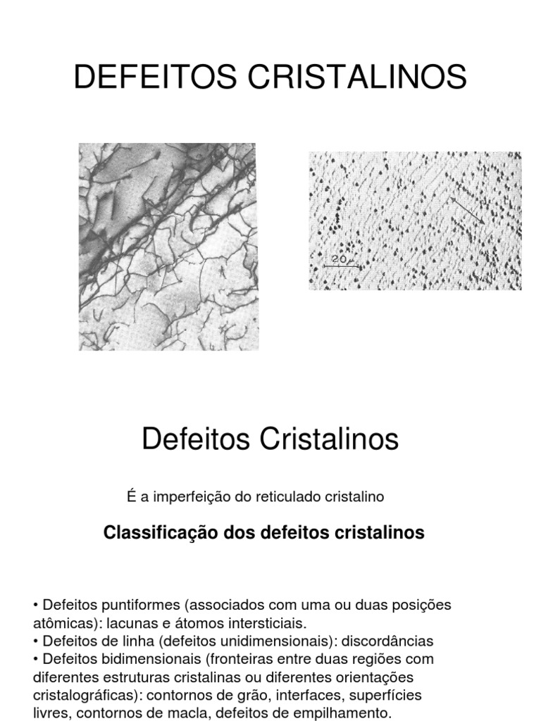 Aula Defeitos Cristalinos | PDF