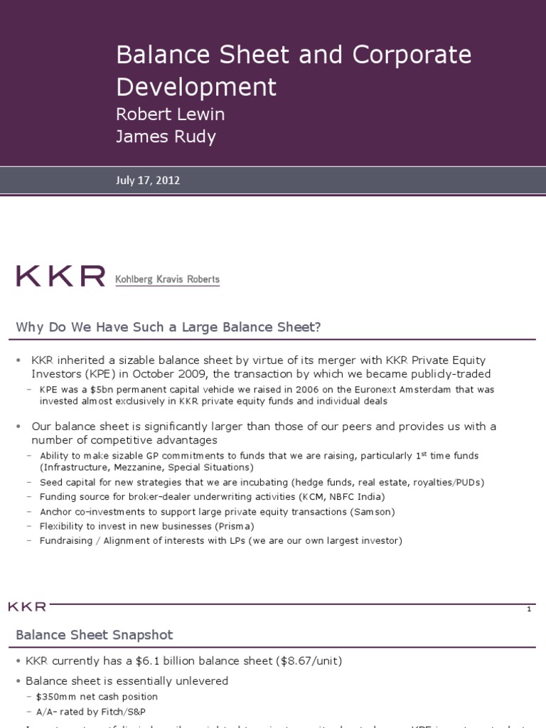Balance Sheet Overview | PDF | Market Liquidity | Private Equity