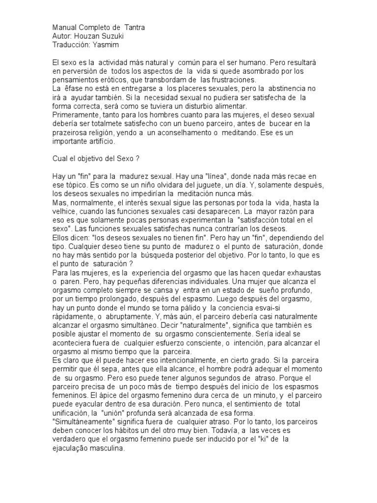 Tantra y Satisfacción Sexual | PDF | Relaciones sexuales | Orgasmo