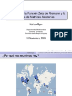 Los Ceros de La Función Zeta de Riemann y La Teoria de Matrices Aleatorias