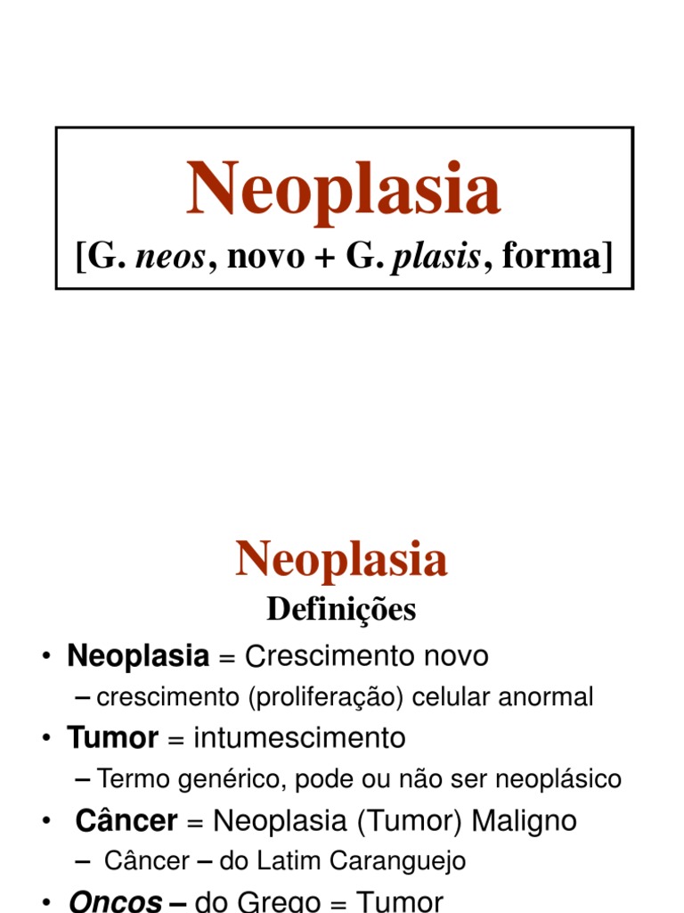Neoplasias PATOLOGIA | PDF | Neoplasmas | Carcinogênese