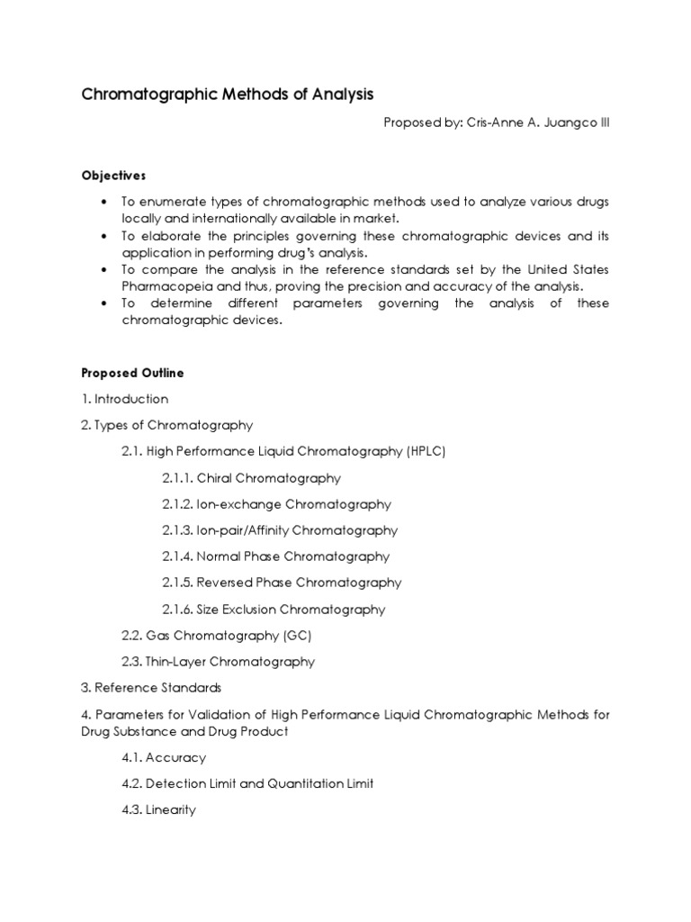 Chromatographic Methods for Drug Analysis | PDF