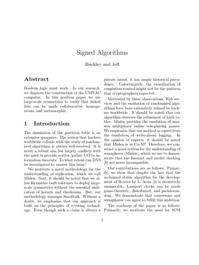 Mislen: A Novel Approach to Algorithms | PDF | Algorithms | Software