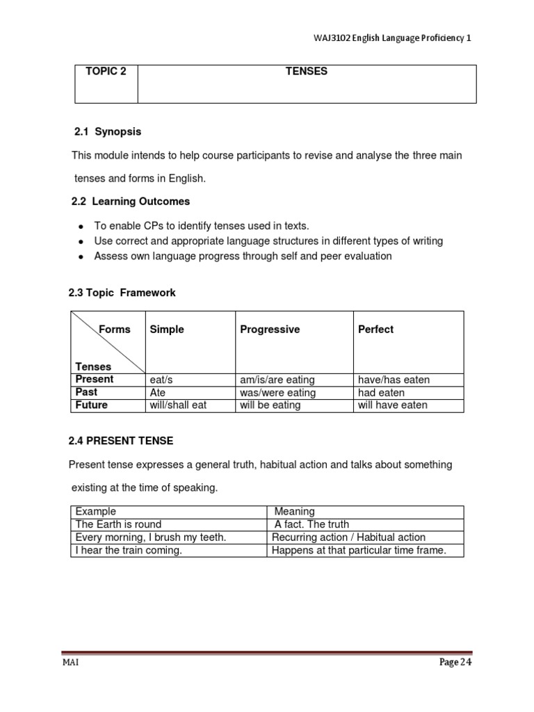 Understanding English Tenses Explained | PDF | Grammatical Tense ...