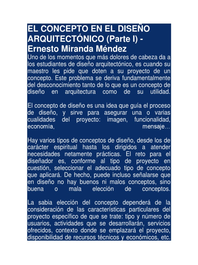 Concepto en Diseño Arquitectónico | PDF | Diseño | Science