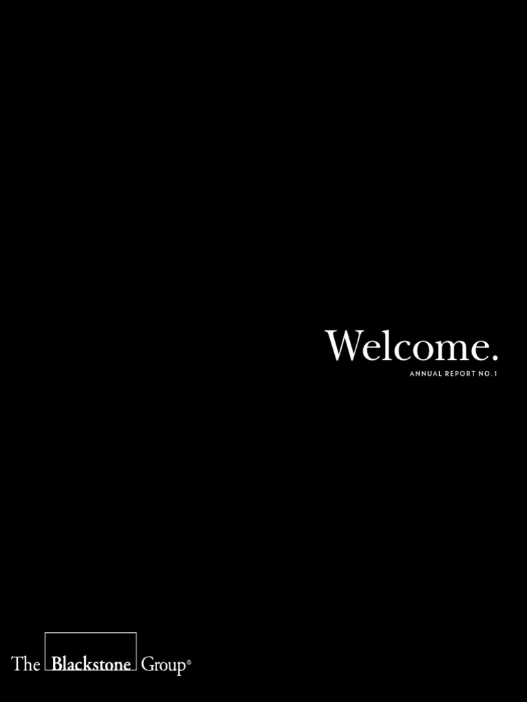 Blackstone Group Annual Report No. 1 PDF The Blackstone Group