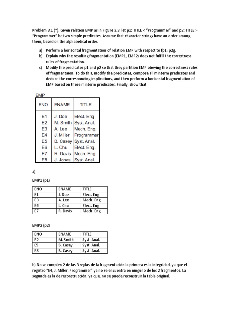 Minterm Predicate Fragmentation Analysis | PDF