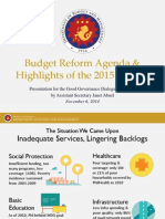 Budget Reform Agenda & Highlights of the 2015 Budget