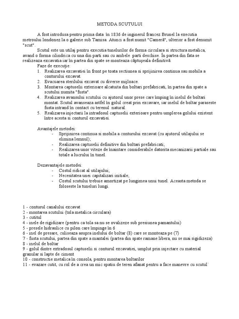 Tuneluri Metoda Scut | PDF