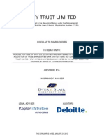 City Trust LTD Circular To Shareholders