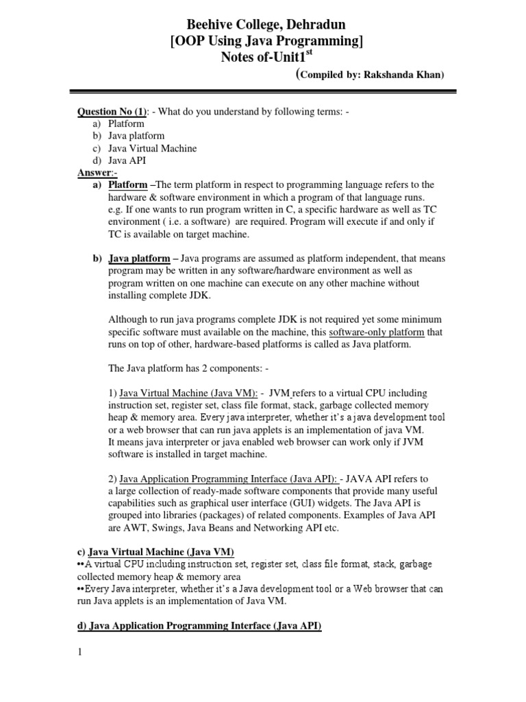 Java Programming Concepts and Features | PDF | Java (Programming ...