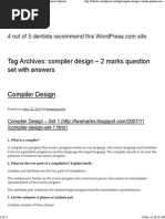 Compiler Design - 2 Marks Question Set With Answers - Tutor4cs PDF