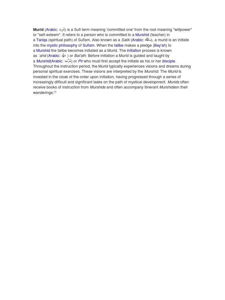 Arabic Murshid Tariqa Arabic Mystic Philosophy Sufism Talibe Bay'ah ...