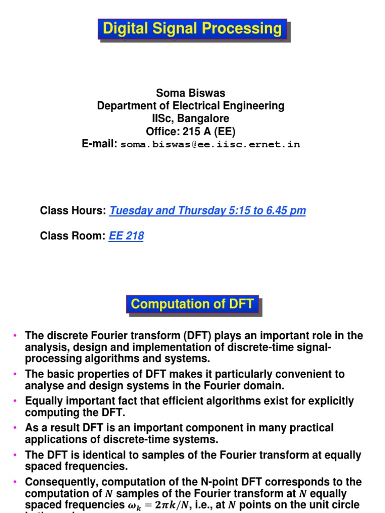 Digital Signal Processing | PDF | Discrete Fourier Transform | Fast ...