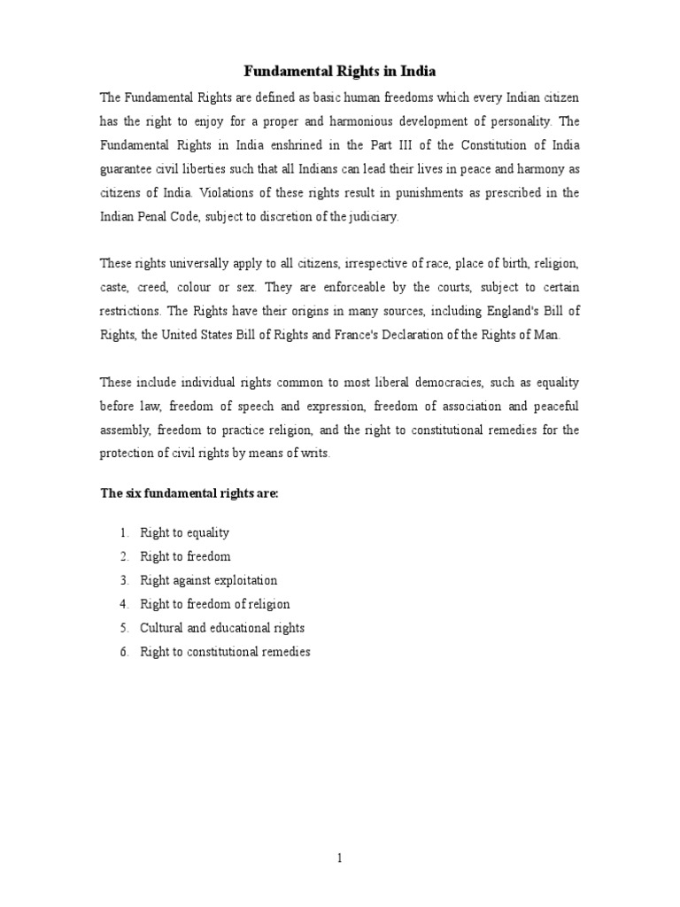 What Is Significance Of Fundamental Rights