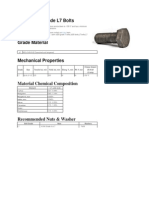 ASTM A320 Grade L7 Bolts for Low-Temperature Service Down to -150°F