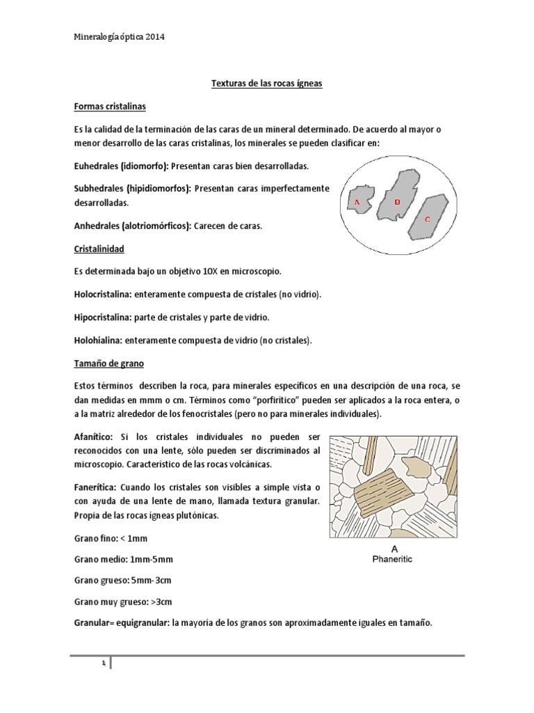 Mineralogía Optica Texturas PDF Minerales Cristal