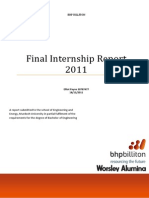 Final Internship Report 2011: BHP Billiton