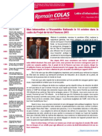 Newsletter de Romain Colas n°1 Novembre 2014