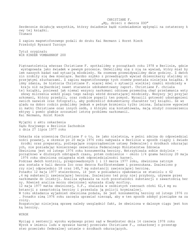 My Dzieci Z Dworca Zoo Pdf