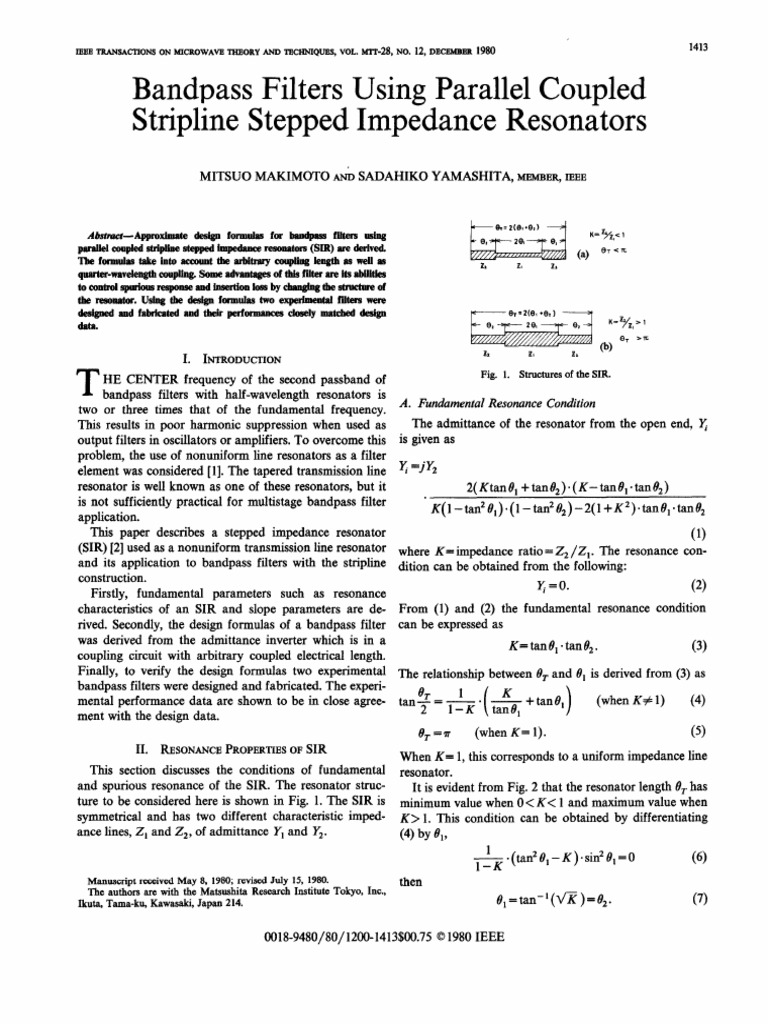 Microwave Filters Couplers Strips PDF | PDF | Electronic Filter ...