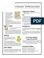 ISS Angum S Essages: Reading Classroom Needs FYI