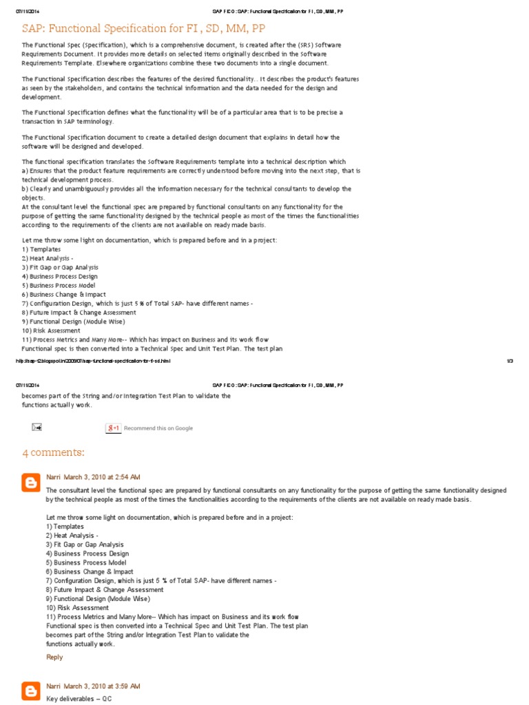 FUNCTIONAL SPECIFICATION DOCUMENT IN SAP FICO PDF intelligence overview