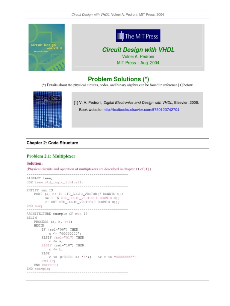 Circuit Design with VHDL Overview | PDF | Array Data Structure | Vhdl