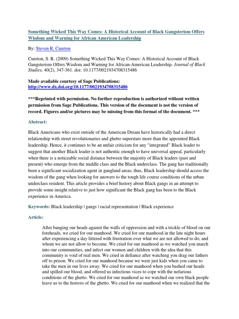 Causes of gangsterism picture