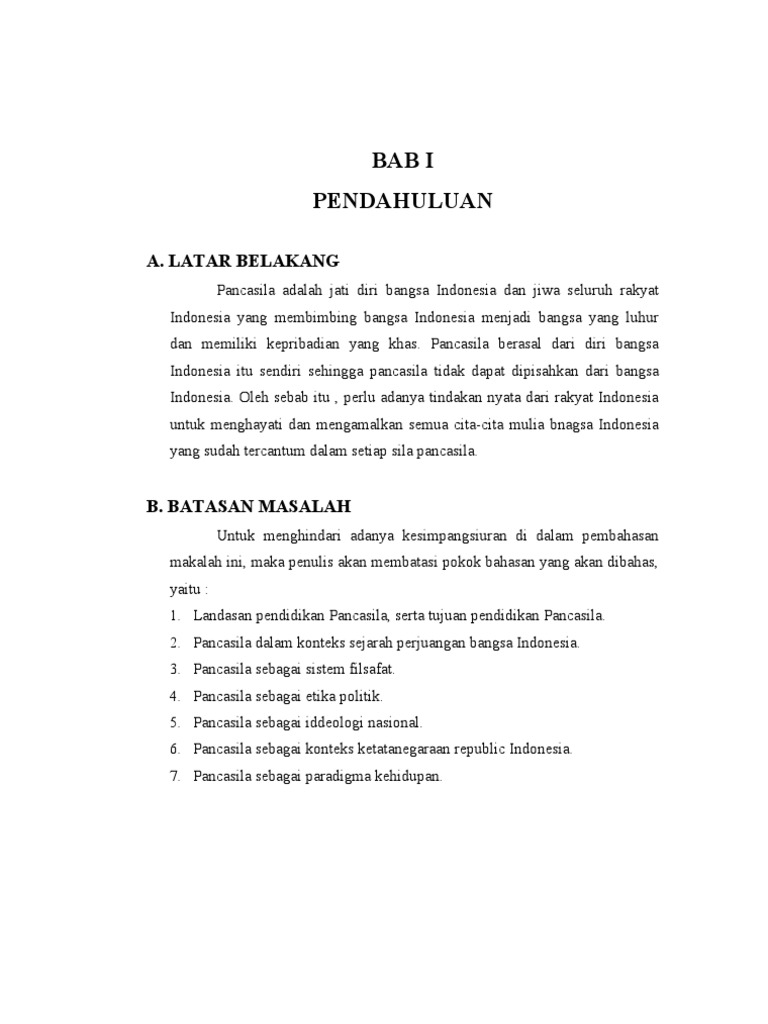 Contoh Kata Pengantar Makalah Pkn Tentang Pancasila