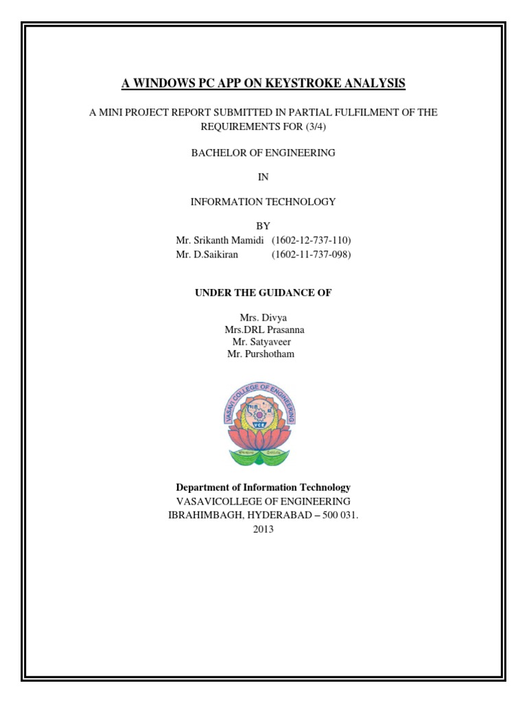 Windows Keylogger Project Report | PDF