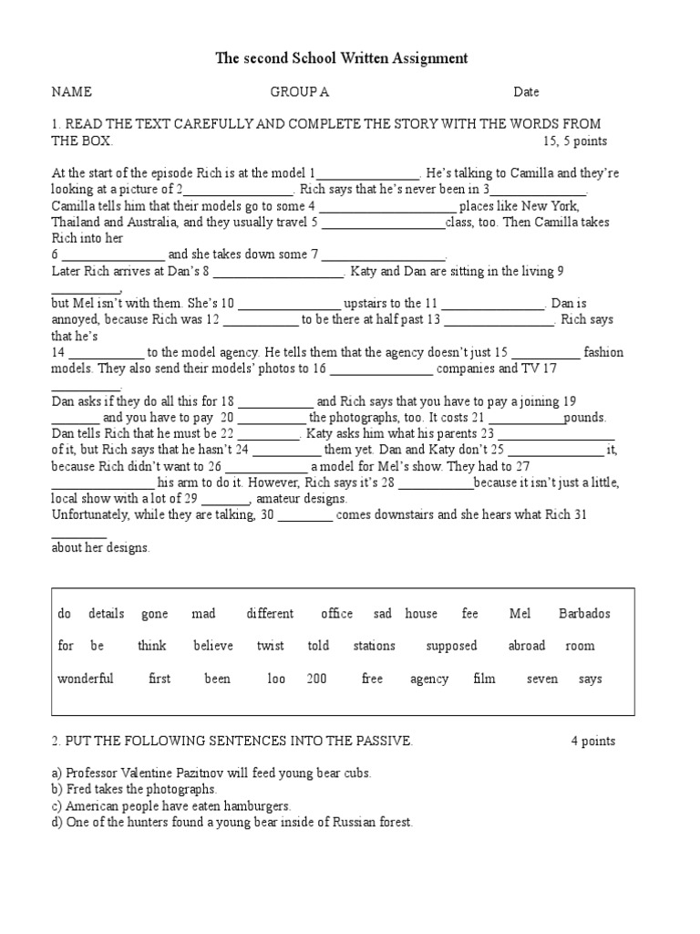 Second School Writing Assignment | PDF | Rules | Style (Fiction)