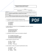 Evaluación Sumativa Unidad Leyendas Lenguaje 3° básico