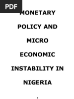 Download Monetray Policy and Micro Economic Instability in Nigeria by enbassey SN24616295 doc pdf