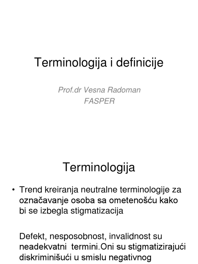 Definicije I Terminologija | PDF