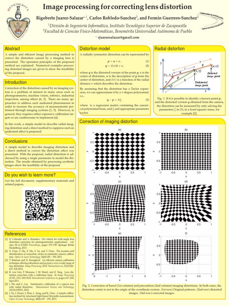 Image Processing For Correcting Lens Distortion | PDF | Optics ...