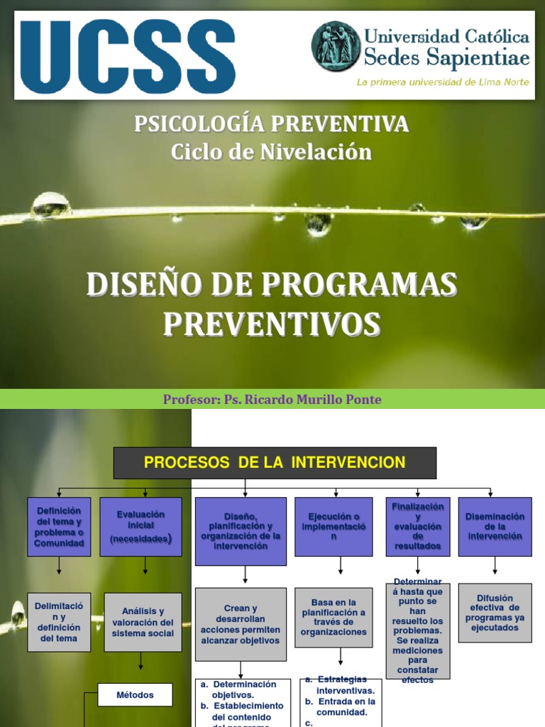 Diseño de Programas Preventivos en Psicología