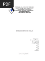Sistema Ecuacion Lineal (Trabajo a Entregar)