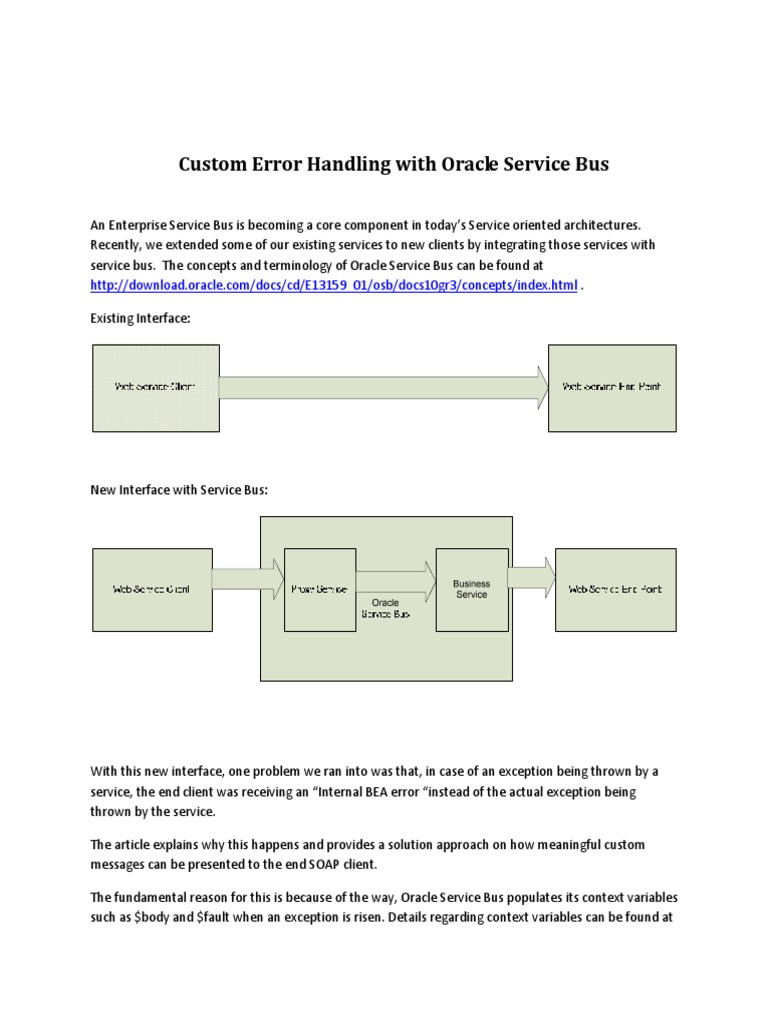 Custom Error Handling in Oracle Service Bus | PDF | Proxy Server ...