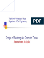 Design of Rectangular Concrete Tanks Analysis